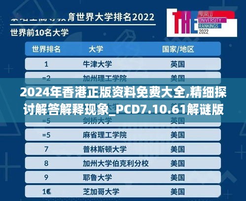 2024年香港正版資料免費大全,精細(xì)探討解答解釋現(xiàn)象_PCD7.10.61解謎版