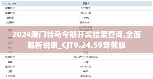 2024澳門特馬今期開獎結(jié)果查詢,全面解析說明_CJT9.24.59穿戴版