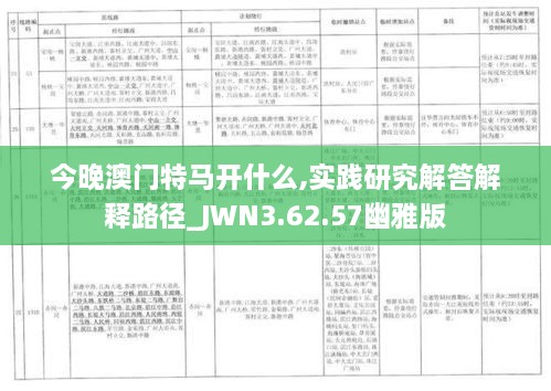 今晚澳門特馬開(kāi)什么,實(shí)踐研究解答解釋路徑_JWN3.62.57幽雅版