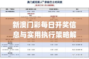 新澳門彩每日開獎信息與實用執(zhí)行策略解讀_XPG8.14.48解密版