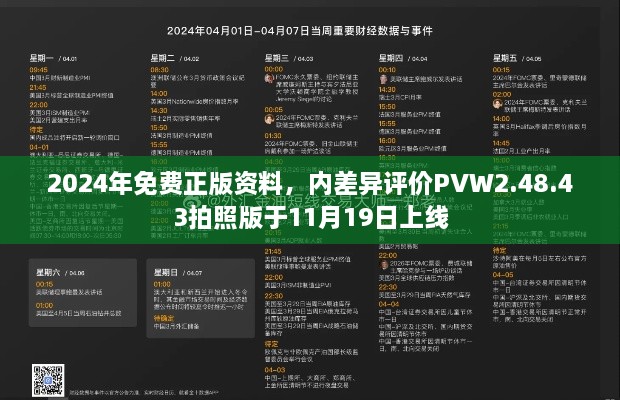 2024年免費(fèi)正版資料，內(nèi)差異評(píng)價(jià)PVW2.48.43拍照版于11月19日上線