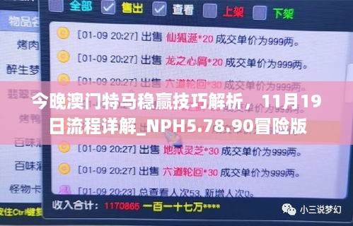 今晚澳門特馬穩(wěn)贏技巧解析，11月19日流程詳解_NPH5.78.90冒險版