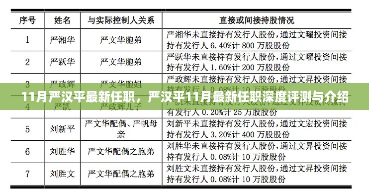 嚴(yán)漢平最新任職深度解析與介紹，揭秘其11月新職務(wù)的機(jī)遇與挑戰(zhàn)