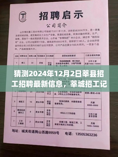 友情、夢想與家的溫馨交匯，莘城招工招聘最新信息預(yù)測（2024年12月2日）