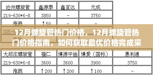 12月螺旋管熱門價格解析與采購指南，獲取最優(yōu)價格，輕松完成采購任務(wù)