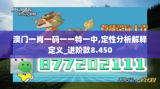 澳門一肖一碼一一特一中,定性分析解釋定義_進(jìn)階款8.450