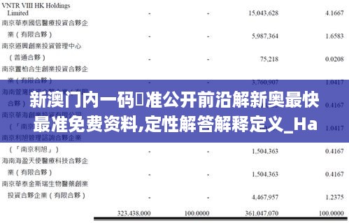 新澳門內(nèi)一碼棈準公開前沿解新奧最快最準免費資料,定性解答解釋定義_Harmony4.192