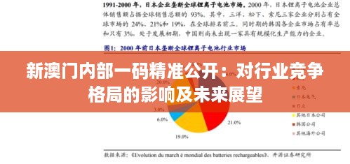 新澳門內(nèi)部一碼精準(zhǔn)公開：對(duì)行業(yè)競爭格局的影響及未來展望