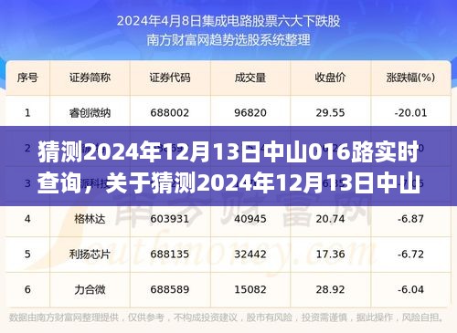 關(guān)于中山公交016路實時查詢的預(yù)測與探討，2024年12月13日實時查詢分析