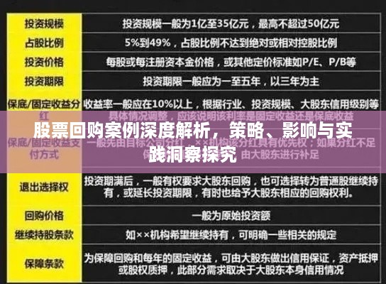 股票回購案例深度解析，策略、影響與實(shí)踐洞察探究