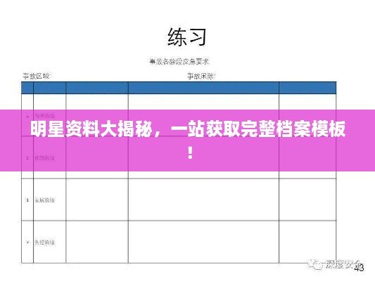 明星資料大揭秘，一站獲取完整檔案模板！