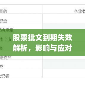 股票批文到期失效解析，影響與應(yīng)對策略