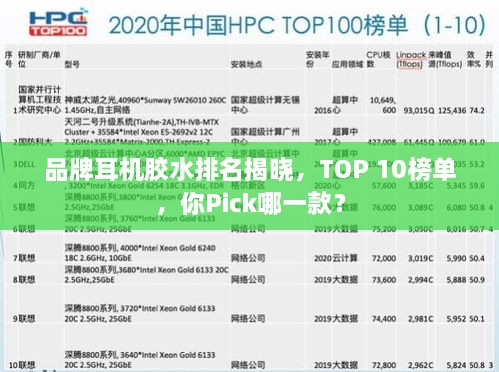 品牌耳機(jī)膠水排名揭曉，TOP 10榜單，你Pick哪一款？